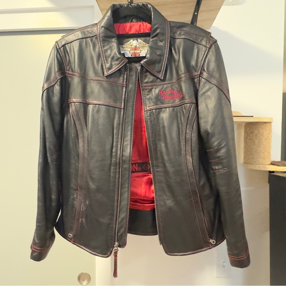 Harley-Davidson Black and Red Leather Jacket